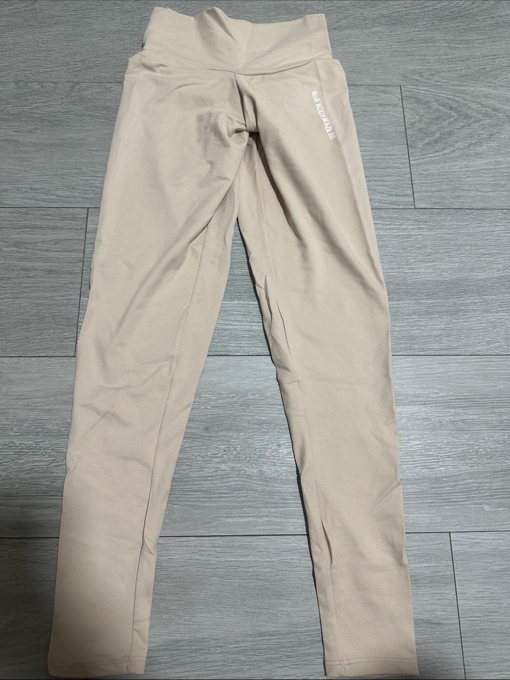 High-Waist Beige Active Leggings